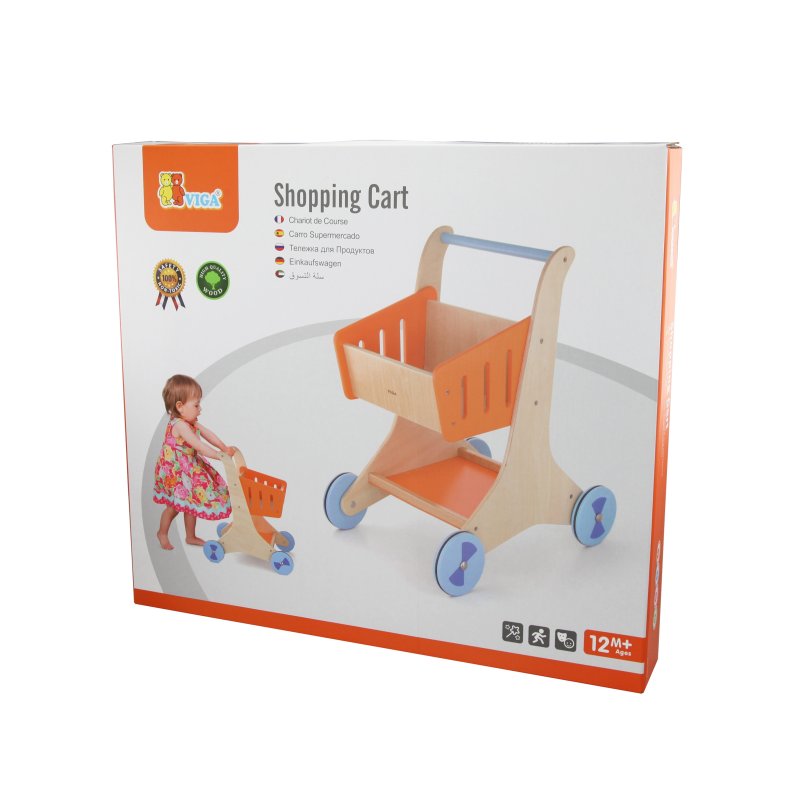 VIGA Drewniany Wózek sklepowy na zakupy