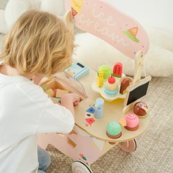 CLASSIC WORLD Drewniana Lodziarnia 3w1 Wózek 40 el.