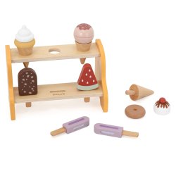 VIGA Drewniana Lodziarnia Sklepik Zestaw z Lodami 6 szt Lodów