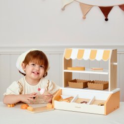 VIGA Drewniana Mini Piekarnia Sklepik Stragan z Wypiekami 16el.