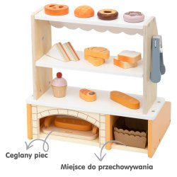 VIGA Drewniana Mini Piekarnia Sklepik Stragan z Wypiekami 16el.
