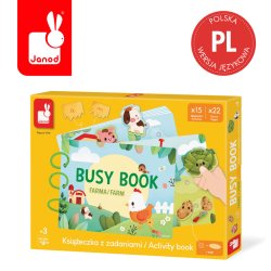 Janod Busy Book Farma Książeczka Edukacyjna z Zadaniami 3+