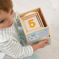 Janod Drewniana Piramida Wieża Pure 6 Elementów 12m+