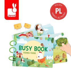 Janod Busy Book Farma Książeczka Edukacyjna z Zadaniami 3+