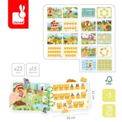 Janod Busy Book Farma Książeczka Edukacyjna z Zadaniami 3+