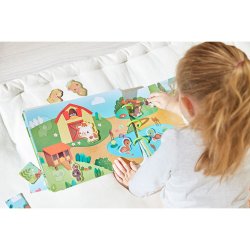 Janod Busy Book Farma Książeczka Edukacyjna z Zadaniami 3+