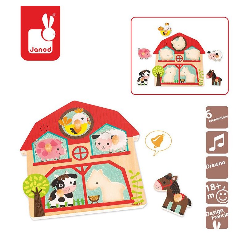 Janod Puzzle muzyczne Mieszkańcy farmy