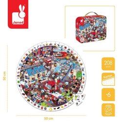 Janod Puzzle Obserwacyjne Straż Pożarna w Walizce 208 Elementów 6+