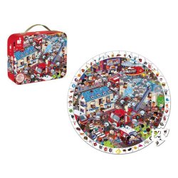 Janod Puzzle Obserwacyjne Straż Pożarna w Walizce 208 Elementów 6+