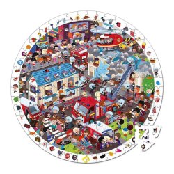 Janod Puzzle Obserwacyjne Straż Pożarna w Walizce 208 Elementów 6+