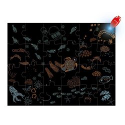Janod Świecące Puzzle Ocean z Mini Lampką UV 24 Elementy 3+
