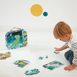 Janod Puzzle Progresywne Dinozaury 4 Układanki w Walizce 2+