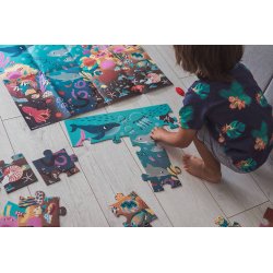 Janod Świecące Puzzle Ocean z Mini Lampką UV 24 Elementy 3+