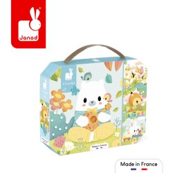 Janod Puzzle Progresywne Pure Zwierzątka 4 Układanki w Walizce 2+