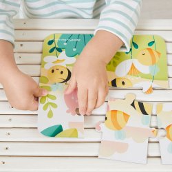 Janod Puzzle Progresywne Pure Zwierzątka 4 Układanki w Walizce 2+