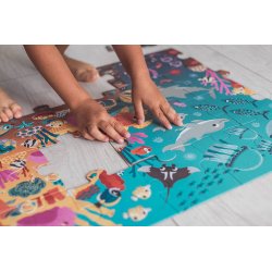 Janod Świecące Puzzle Ocean z Mini Lampką UV 24 Elementy 3+