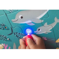Janod Świecące Puzzle Ocean z Mini Lampką UV 24 Elementy 3+