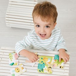 Janod Puzzle Progresywne Pure Zwierzątka 4 Układanki w Walizce 2+