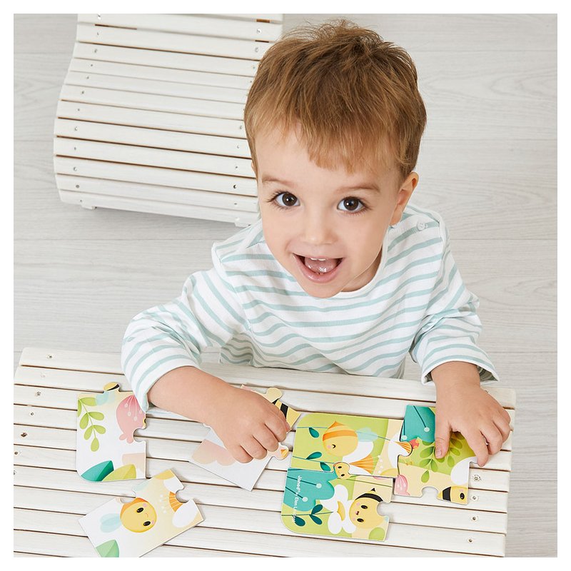Janod Puzzle Progresywne Pure Zwierzątka 4 Układanki w Walizce 2+