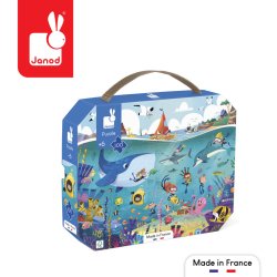 Janod Puzzle w walizce Podwodny świat 100 elementów 6+ Made in France