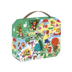 Janod Puzzle w walizce 4 pory roku 36 elementów 4+ Made in France