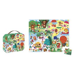 Janod Puzzle w walizce 4 pory roku 36 elementów 4+ Made in France