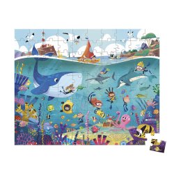 Janod Puzzle w walizce Podwodny świat 100 elementów 6+ Made in France