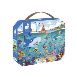Janod Puzzle w walizce Podwodny świat 100 elementów 6+ Made in France