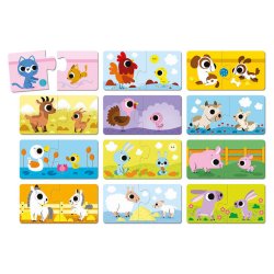 Janod Pierwsze Puzzle Zwierzęta i Ich Dzieci 24 Elementy 2+