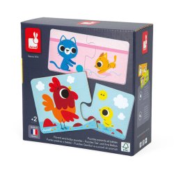 Janod Pierwsze Puzzle Zwierzęta i Ich Dzieci 24 Elementy 2+