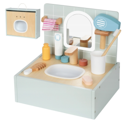 Tooky Toy Drewniana Łazienka Toaletka z Akcesoriami Salon Piękności 11 El. 3+