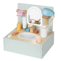 Tooky Toy Drewniana Łazienka Toaletka z Akcesoriami Salon Piękności 11 El. 3+