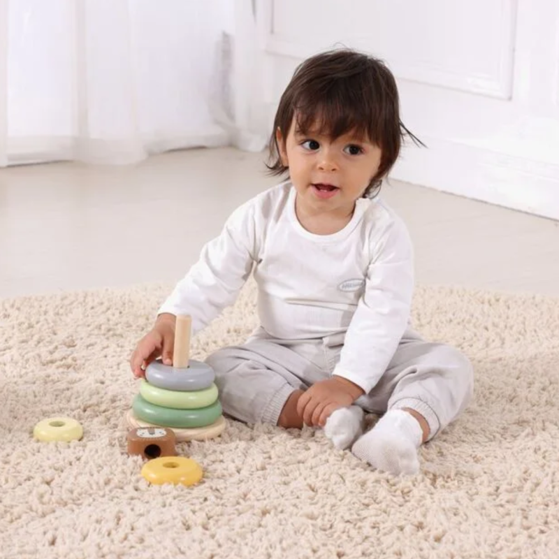 Tooky Toy Wieża Piramida Lew Montessori Drewniana 12m+ | BUBA TOYS