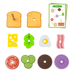 Tooky Toy Drewniana Kanapka Montessori Układanka 15 El. 3+ | BUBA TOYS