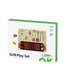 Tooky Toy Drewniany Grill BBQ Zestaw Kuchenny 17 El. 3+ | BUBA TOYS