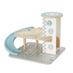 Tooky Toy Drewniany Parking Garaż z Windą i Helikopterem 24m+ | BUBA TOYS