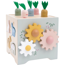 Drewniana Kostka Aktywności Montessori 7w1 Sorter 18m+ | BUBA TOYS