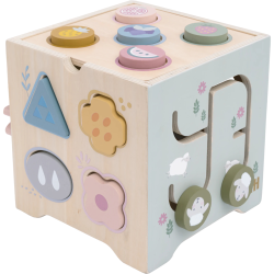 Drewniana Kostka Aktywności Montessori 7w1 Sorter 18m+ | BUBA TOYS