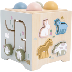 Drewniana Kostka Aktywności Montessori 7w1 Sorter 18m+ | BUBA TOYS