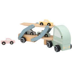 Tooky Toy Drewniana Laweta z Samochodami Transporter Aut 24m+ | BUBA TOYS