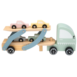 Tooky Toy Drewniana Laweta z Samochodami Transporter Aut 24m+ | BUBA TOYS