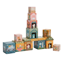 Drewniana Wieża z Klocków Miasto 18 Elementów 18m+ | BUBA TOYS