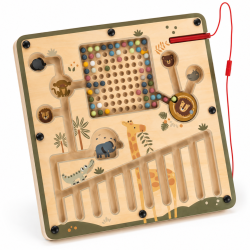 Magnetyczny Labirynt Safari Gra Edukacyjna Montessori z Rysikiem 6 Elementów 3+ | BUBA TOYS