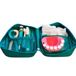 Zestaw Dentystyczny Drewniany Dentysta w Walizce 10 El. 3+ | BUBA TOYS
