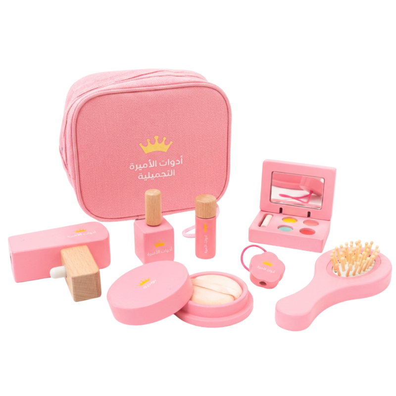 Zestaw Kosmetyczny dla Dzieci Drewniany Salon Piękności Walizeczka 10 El. 3+ | BUBA TOYS