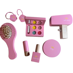 Zestaw Kosmetyczny dla Dzieci Drewniany Salon Piękności Walizeczka 10 El. 3+ | BUBA TOYS