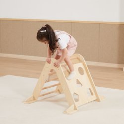 Zestaw Montessori 3w1 Trójkąt Piklera Zjeżdżalnia Bujak Drewniany Plac Zabaw 18m+ | BUBA TOYS
