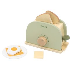 Viga Drewniany Toster Zielony z Akcesoriami Kuchennymi 7 El. 3+ | BUBA TOYS