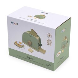 Viga Drewniany Toster Zielony z Akcesoriami Kuchennymi 7 El. 3+ | BUBA TOYS