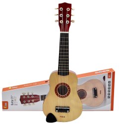 Viga Drewniana Gitara Akustyczna dla Dzieci Instrument 53 cm 3+ | BUBA TOYS